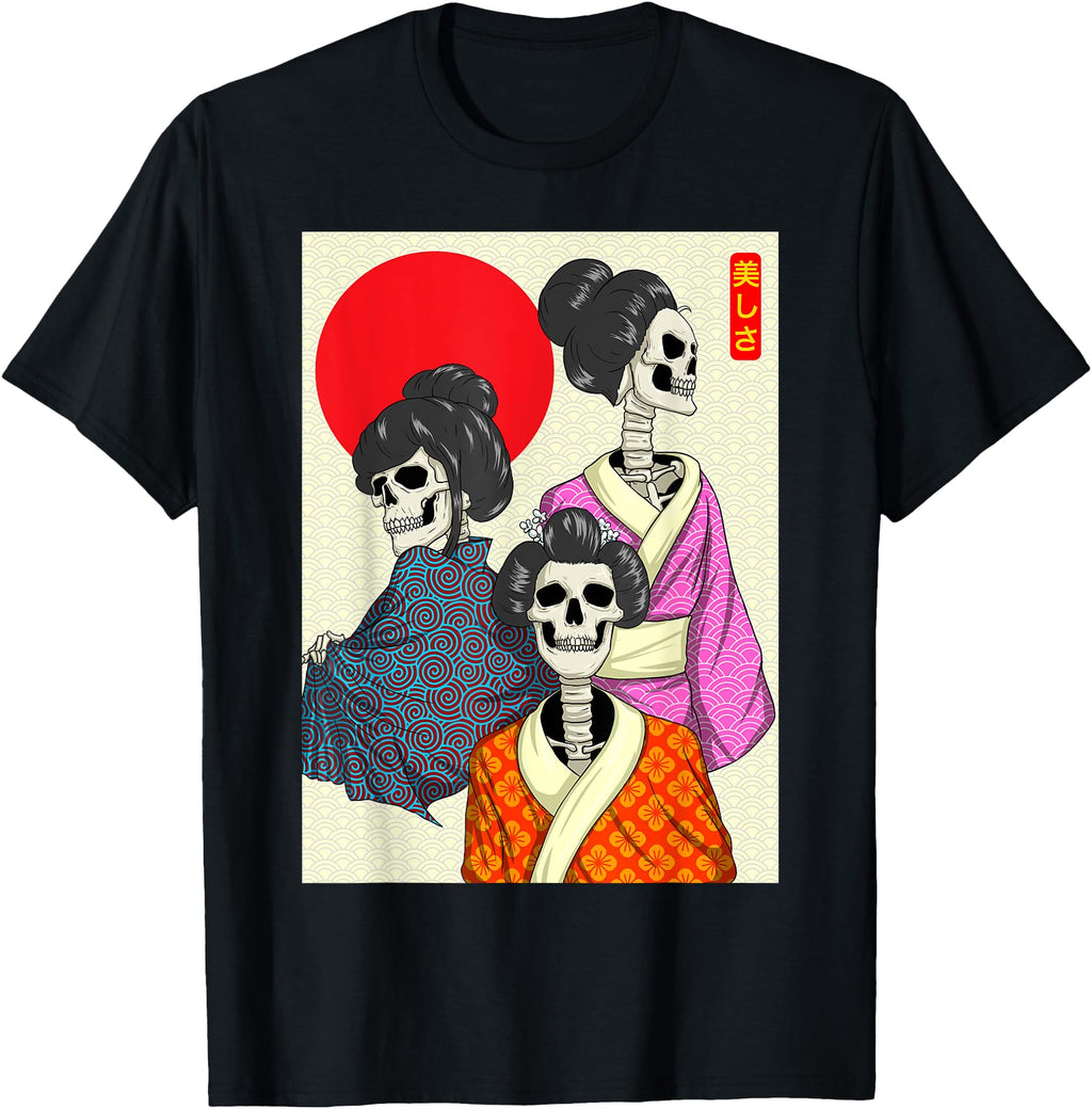 Exclusive Vapor95 Geisha Skeletons Sweatshirt - Graphic Print Unisex - T-Shirt, Sweatshirt, Hoodie