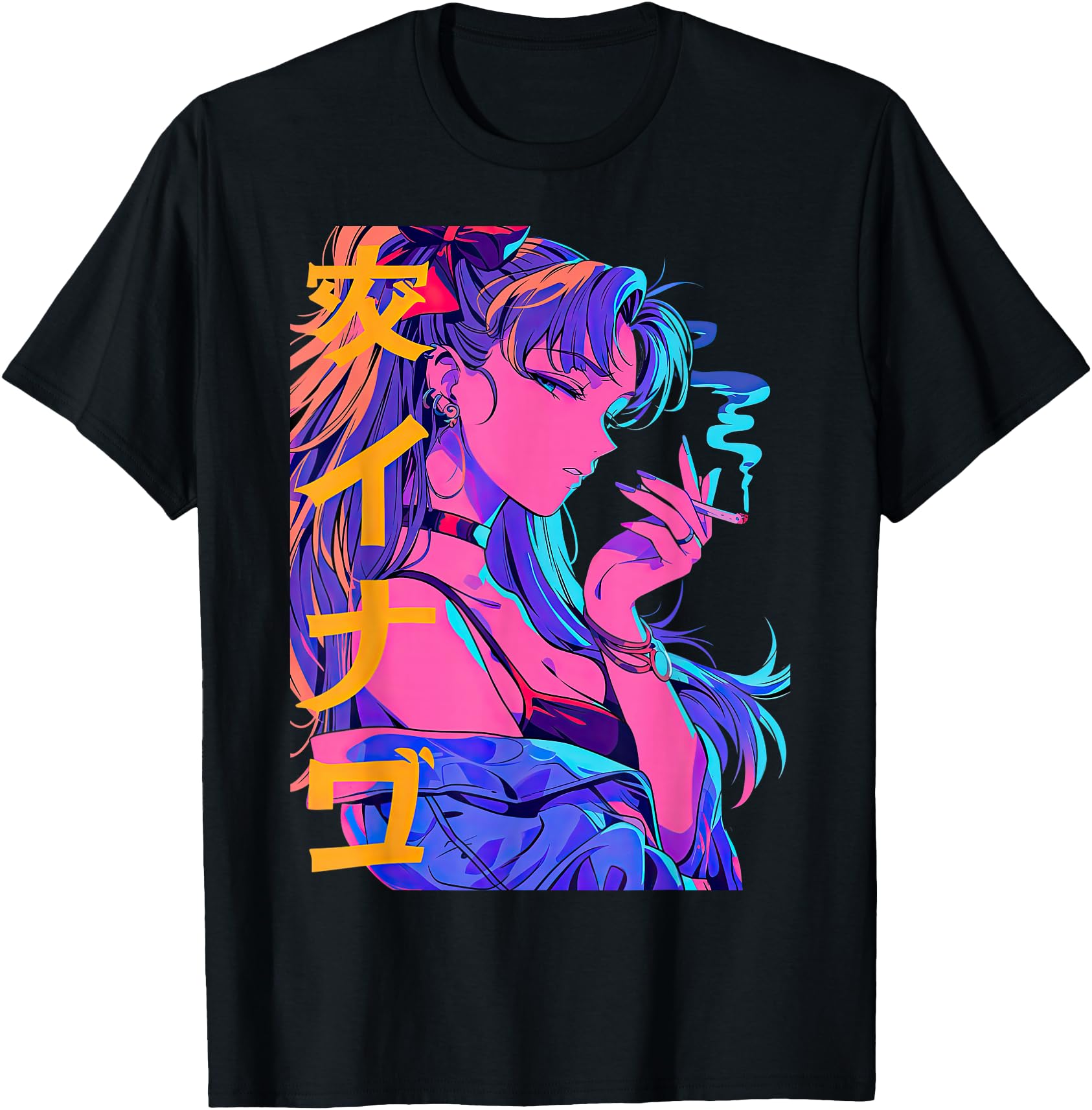 Waifu Anime Horror Aesthetic Hoodie - Graphic Print Men Women - T-Shirt, Sweatshirt, Hoodie