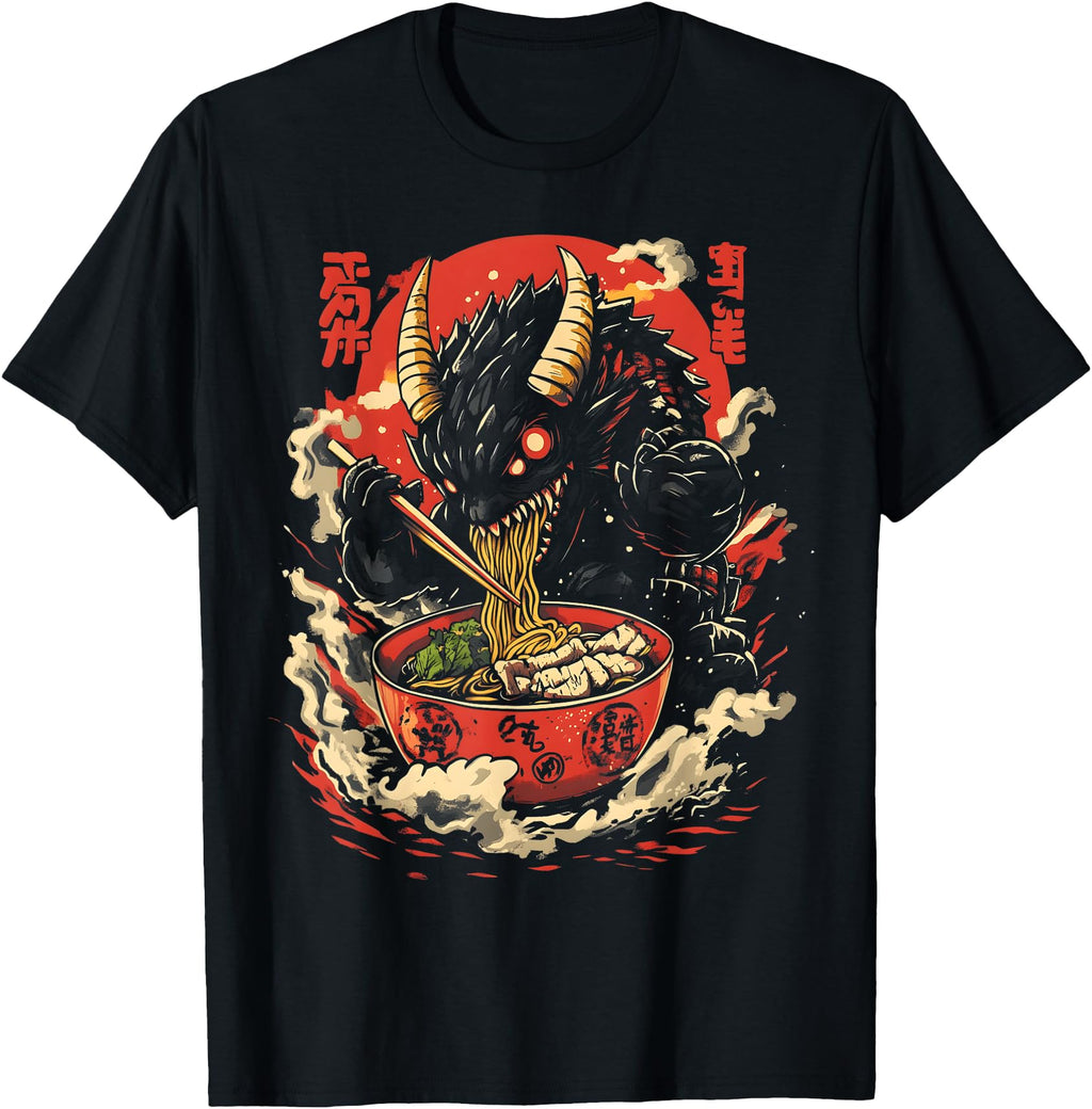 Exclusive Kaiju Eating Ramen Hoodie - Fun Novelty Design Men Women - T-Shirt, Sweatshirt, Hoodie