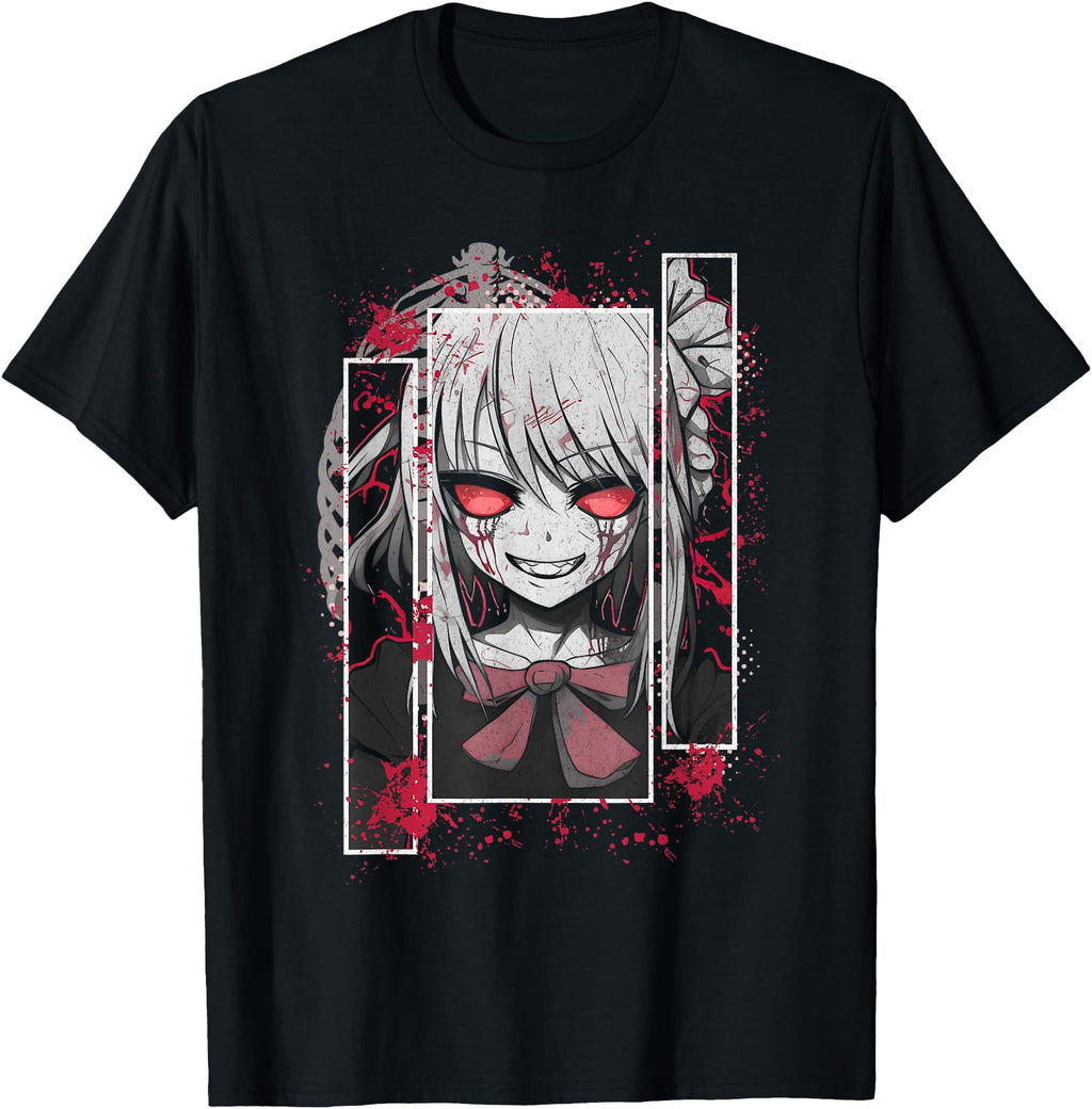 Handcrafted Horror Anime Yandere T-Shirt - Casual Everyday Wear Unisex - T-Shirt, Sweatshirt, Hoodie