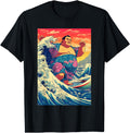 Exclusive Sumo Wrestler Surfing Kanagawa T-Shirt - Custom Art Print Unisex - T-Shirt, Sweatshirt, Hoodie