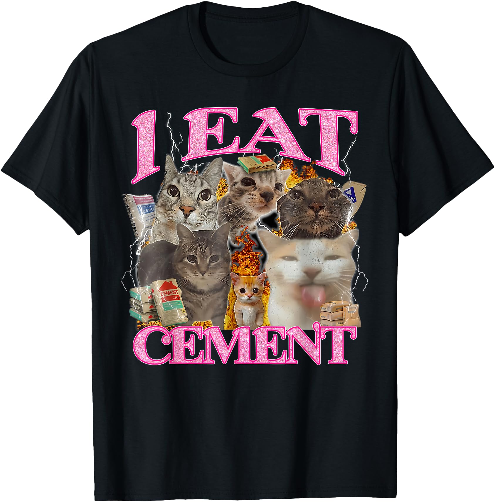 Cat Meme I Eat Cement Japanese Sweatshirt - Novelty Apparel for Adults - T-Shirt, Sweatshirt, Hoodie