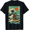 Original Skeleton Samurai Surfing T-Shirt - Custom Art Print Men Women - T-Shirt, Sweatshirt, Hoodie
