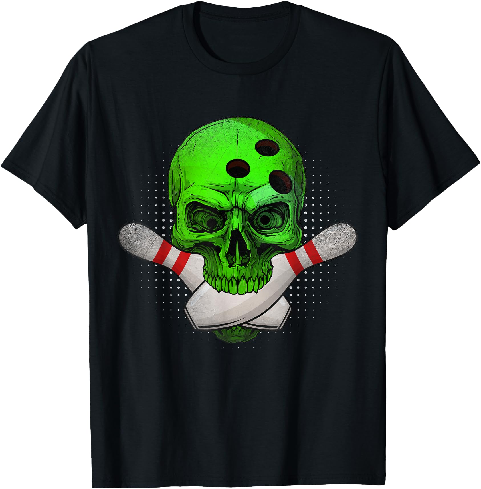 Skeleton Head Skull Bowling Ball Pins Hoodie - Unique Graphic for Adults - T-Shirt, Sweatshirt, Hoodie