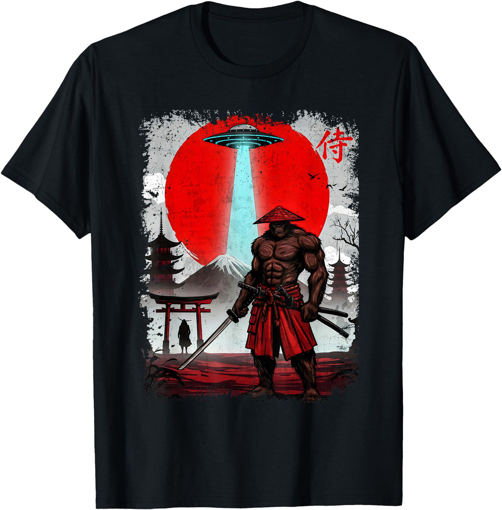 Handcrafted Samurai Bigfoot Japanese Sweatshirt - Minimalist Print Unisex - T-Shirt, Sweatshirt, Hoodie