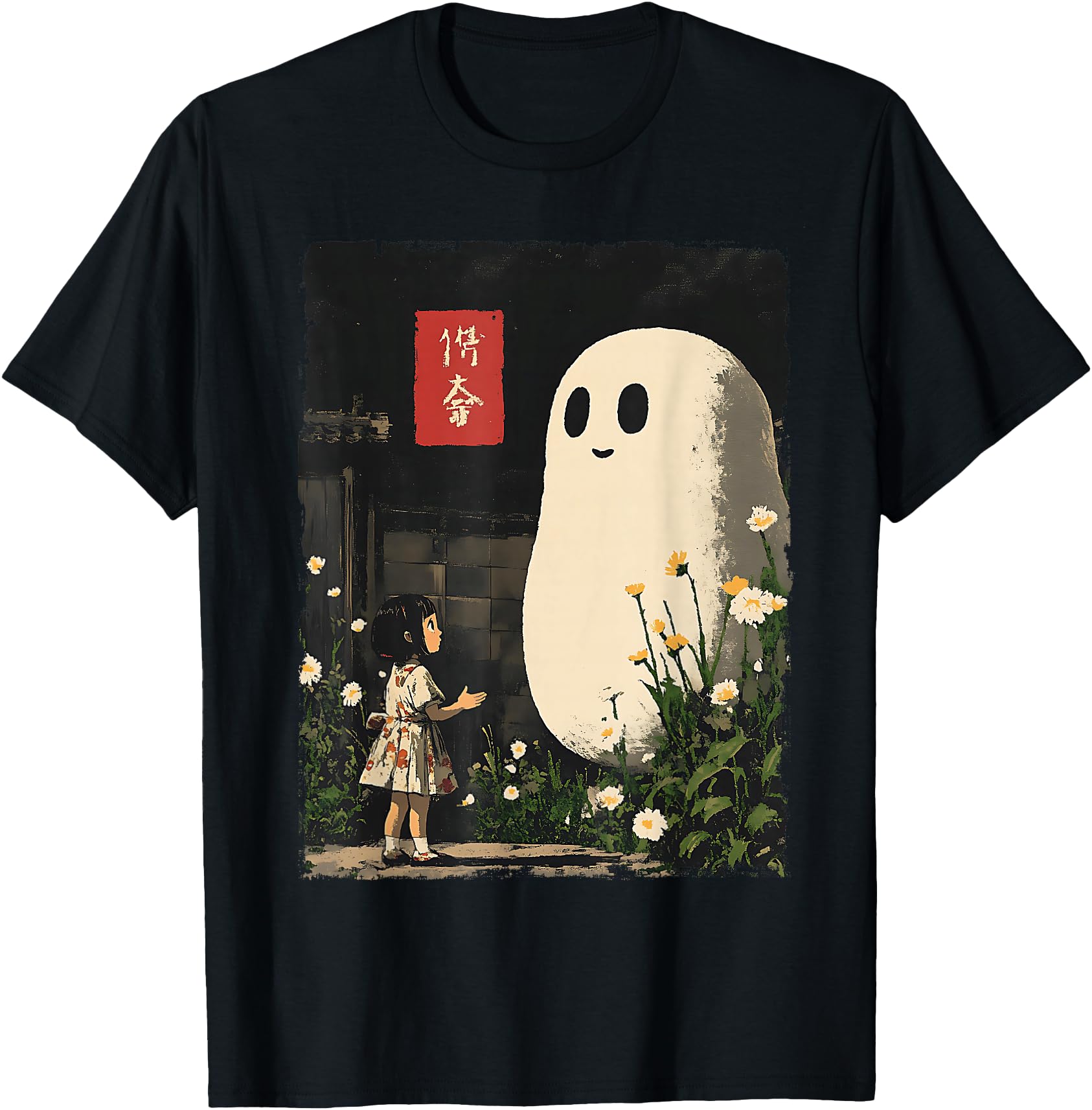 Handcrafted Japanese Anime Ghost Kawaii Hoodie - Unique Graphic Men Women - T-Shirt, Sweatshirt, Hoodie