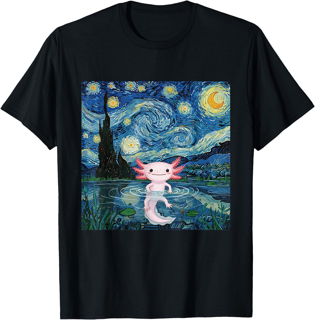 Exclusive Adorable Axolotl Kawaii Van T-Shirt - Custom Art Print Men Women - T-Shirt, Sweatshirt, Hoodie