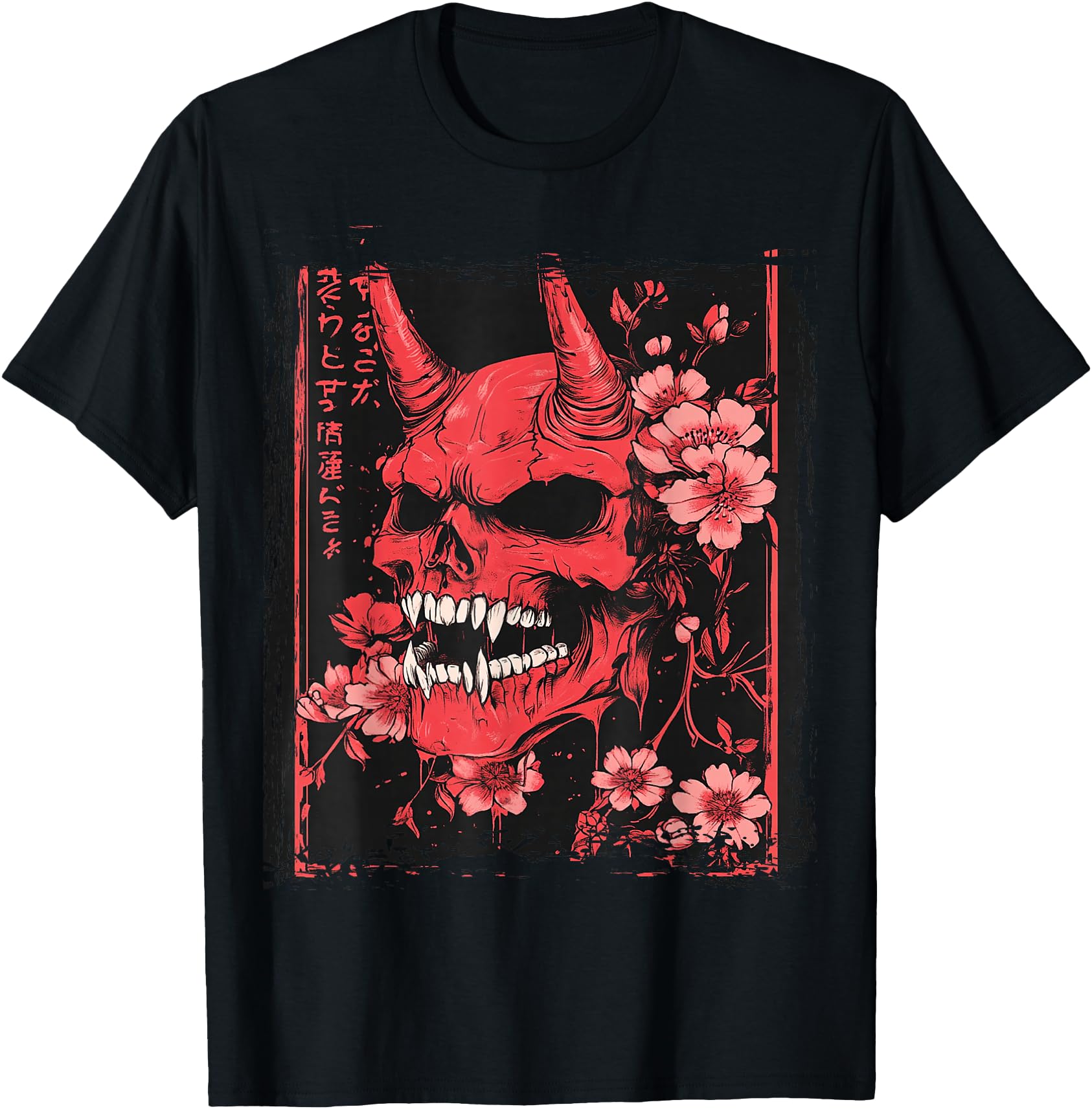 Exclusive Demon Face Skull Japanese T-Shirt - Fun Novelty Design Men Women - T-Shirt, Sweatshirt, Hoodie