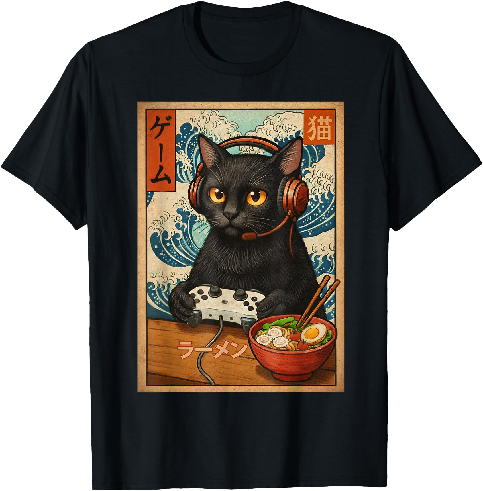 Authentic Kawaii Gamer Cat Sweatshirt - Novelty Apparel for Adults - T-Shirt, Sweatshirt, Hoodie