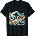 Authentic Sushi Wave Tees Great Sushi T-Shirt - Unique Graphic for Adults - T-Shirt, Sweatshirt, Hoodie