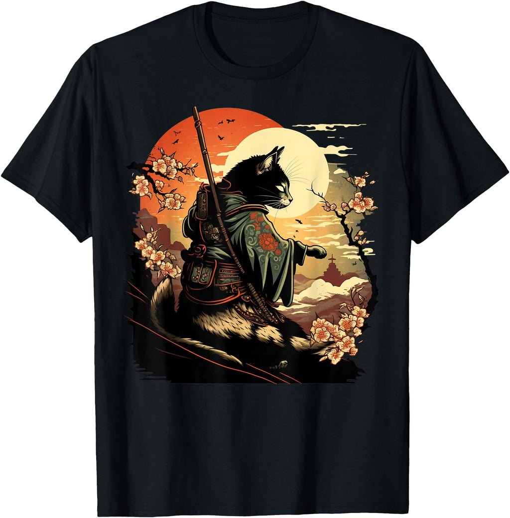 Exclusive Japanese Art Cat Ninja T-Shirt - Custom Art Print Men Women - T-Shirt, Sweatshirt, Hoodie