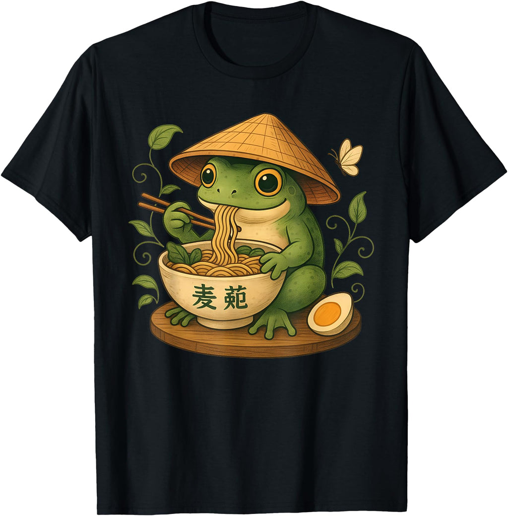 Original Frog Eating Ramen Kawaii Hoodie - Novelty Apparel Men Women - T-Shirt, Sweatshirt, Hoodie