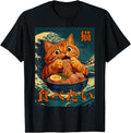 Cat Ramen Japanese Art Teens Anime T-Shirt - Custom Art Print Men Women - T-Shirt, Sweatshirt, Hoodie