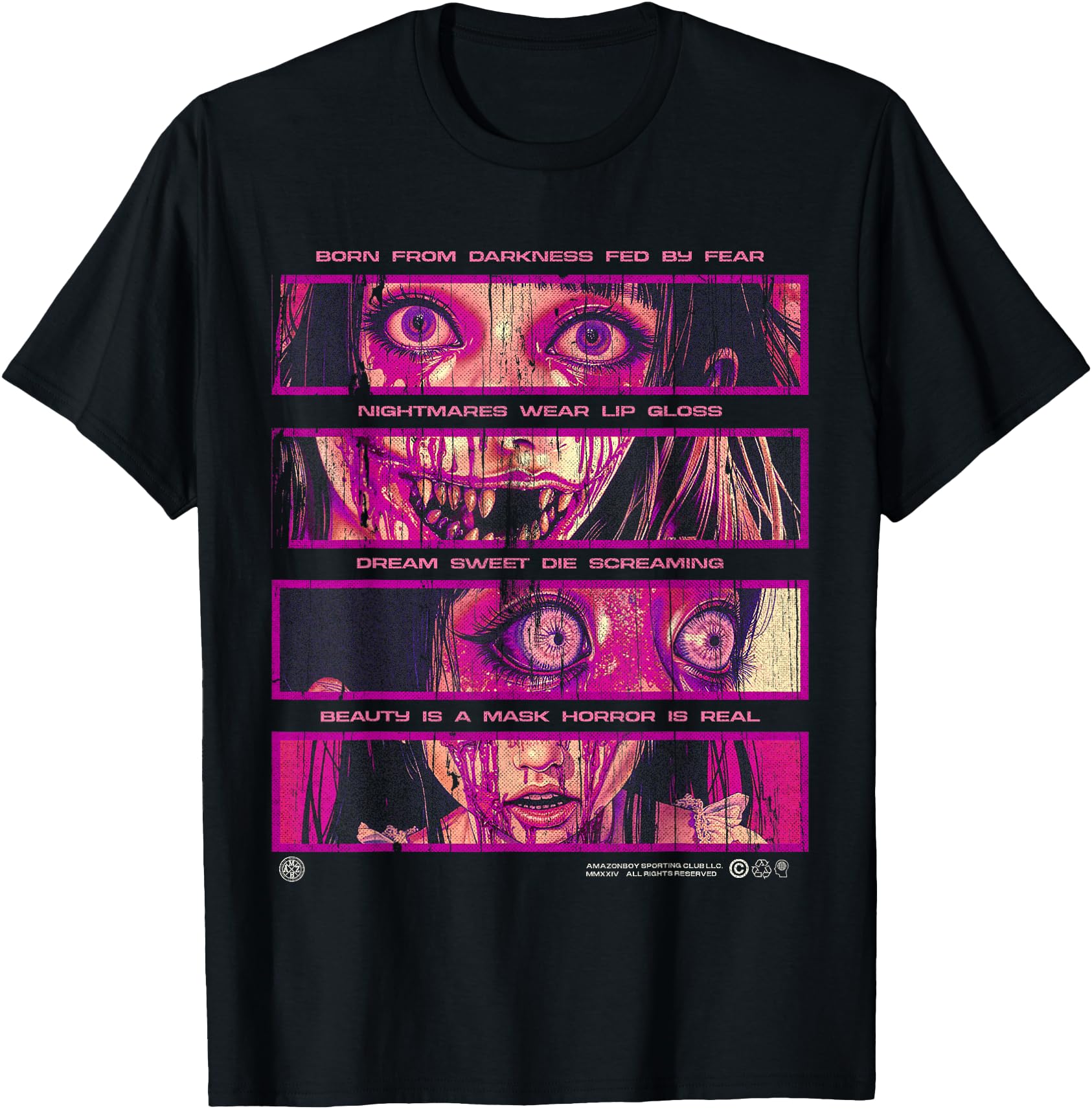 Original Creepy Manga Anime Japanese Hoodie - Custom Art Print Men Women - T-Shirt, Sweatshirt, Hoodie