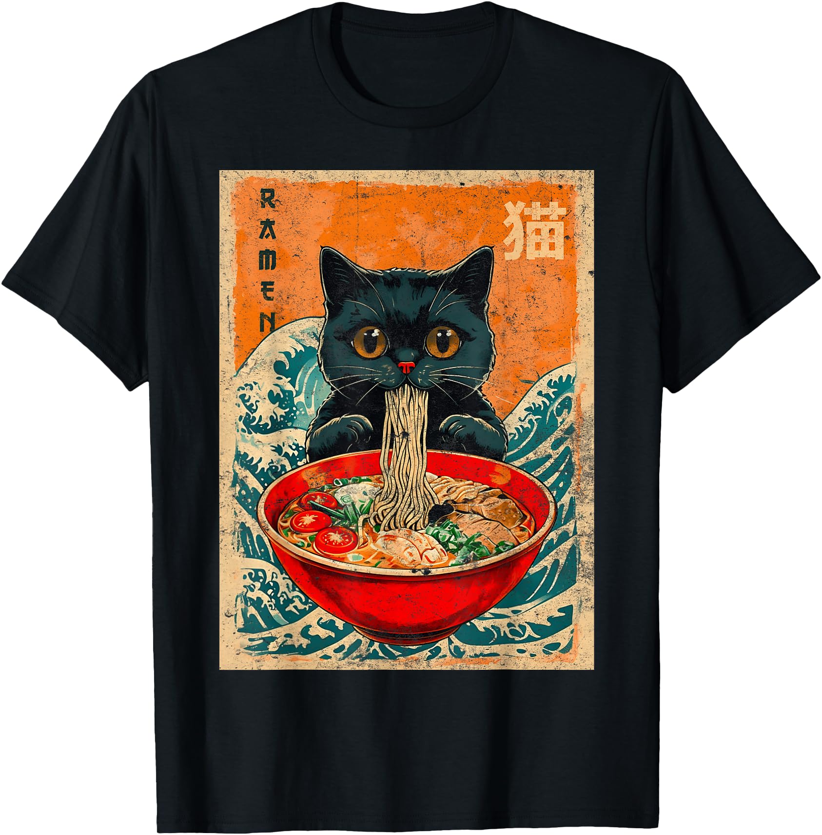 Exclusive Cat Ramen Japanese Anime T-Shirt - Aesthetic Graphic Men Women - T-Shirt, Sweatshirt, Hoodie