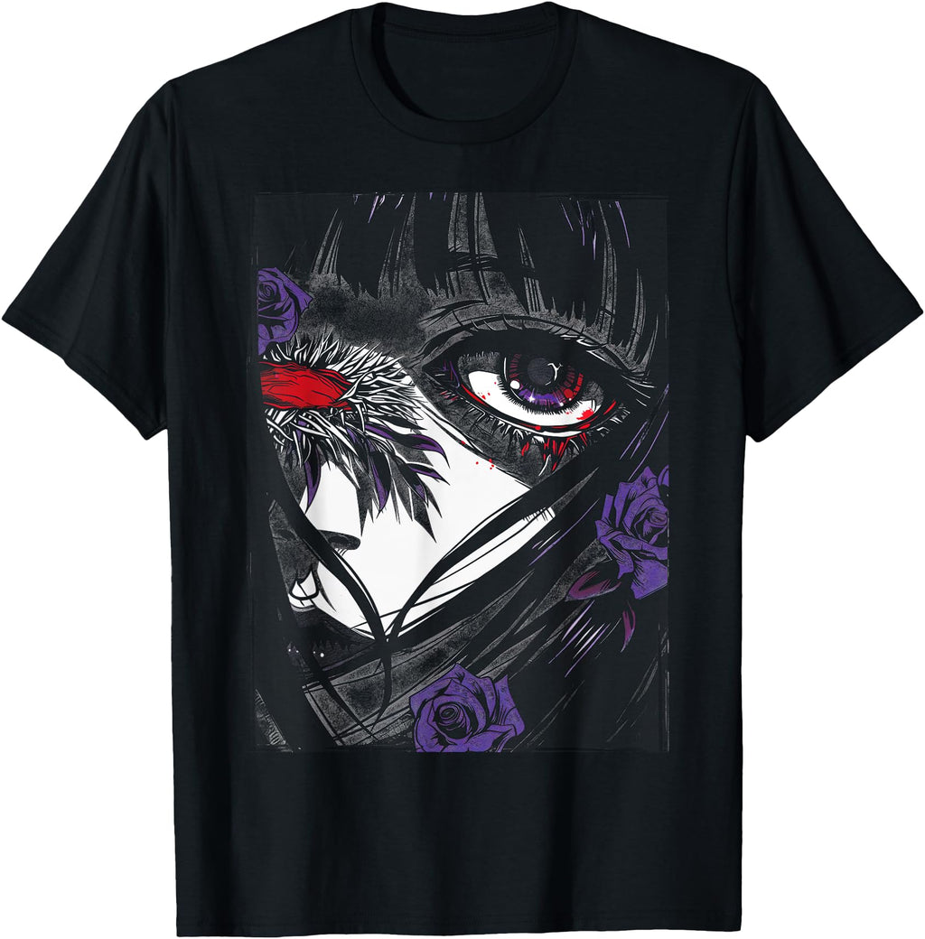 Anime Japanese Goth Cyberpunk City Sad Hoodie - Novelty Apparel Men Women - T-Shirt, Sweatshirt, Hoodie