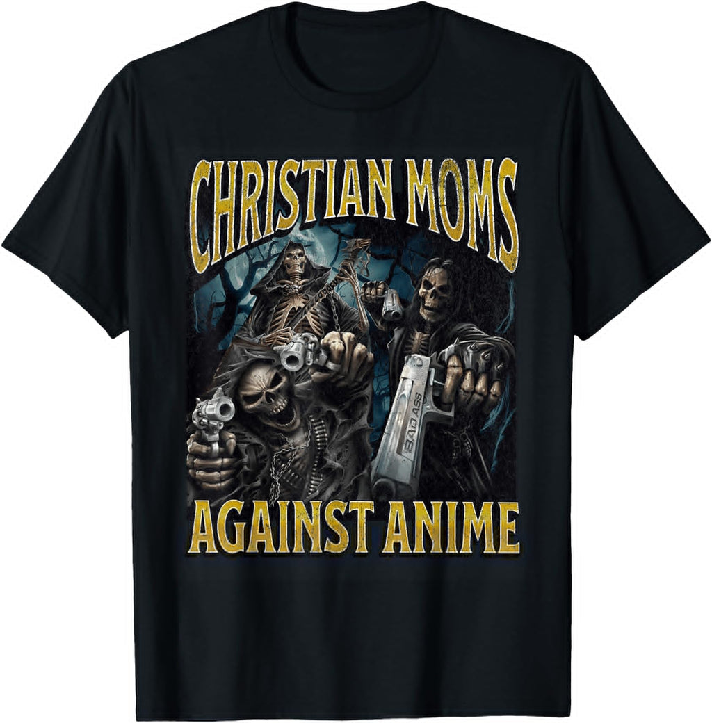 Christian Moms Against Anime Hard Hoodie - Minimalist Print Men Women - T-Shirt, Sweatshirt, Hoodie
