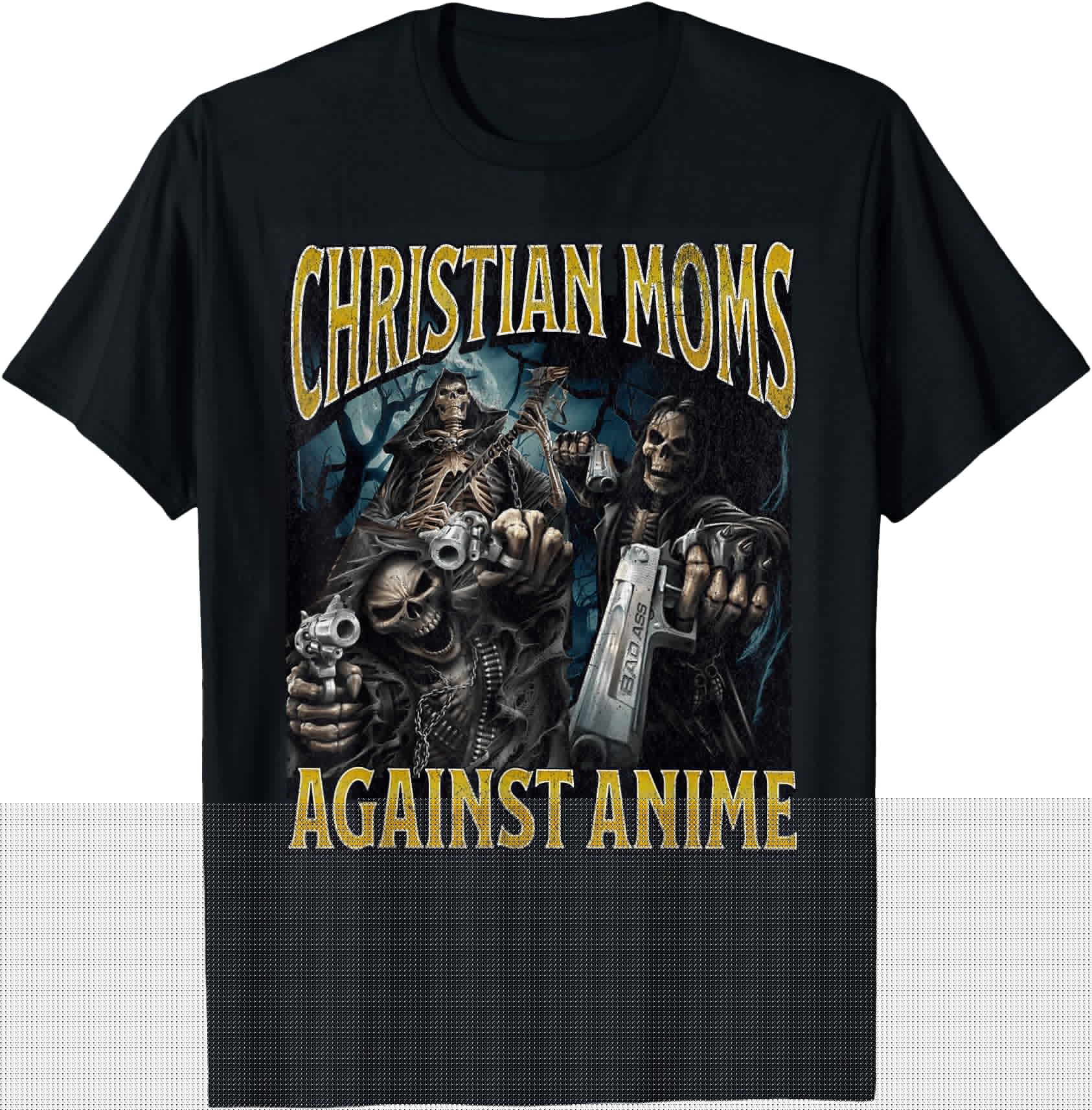 Christian Moms Against Anime Hard Hoodie - Minimalist Print Men Women - T-Shirt, Sweatshirt, Hoodie