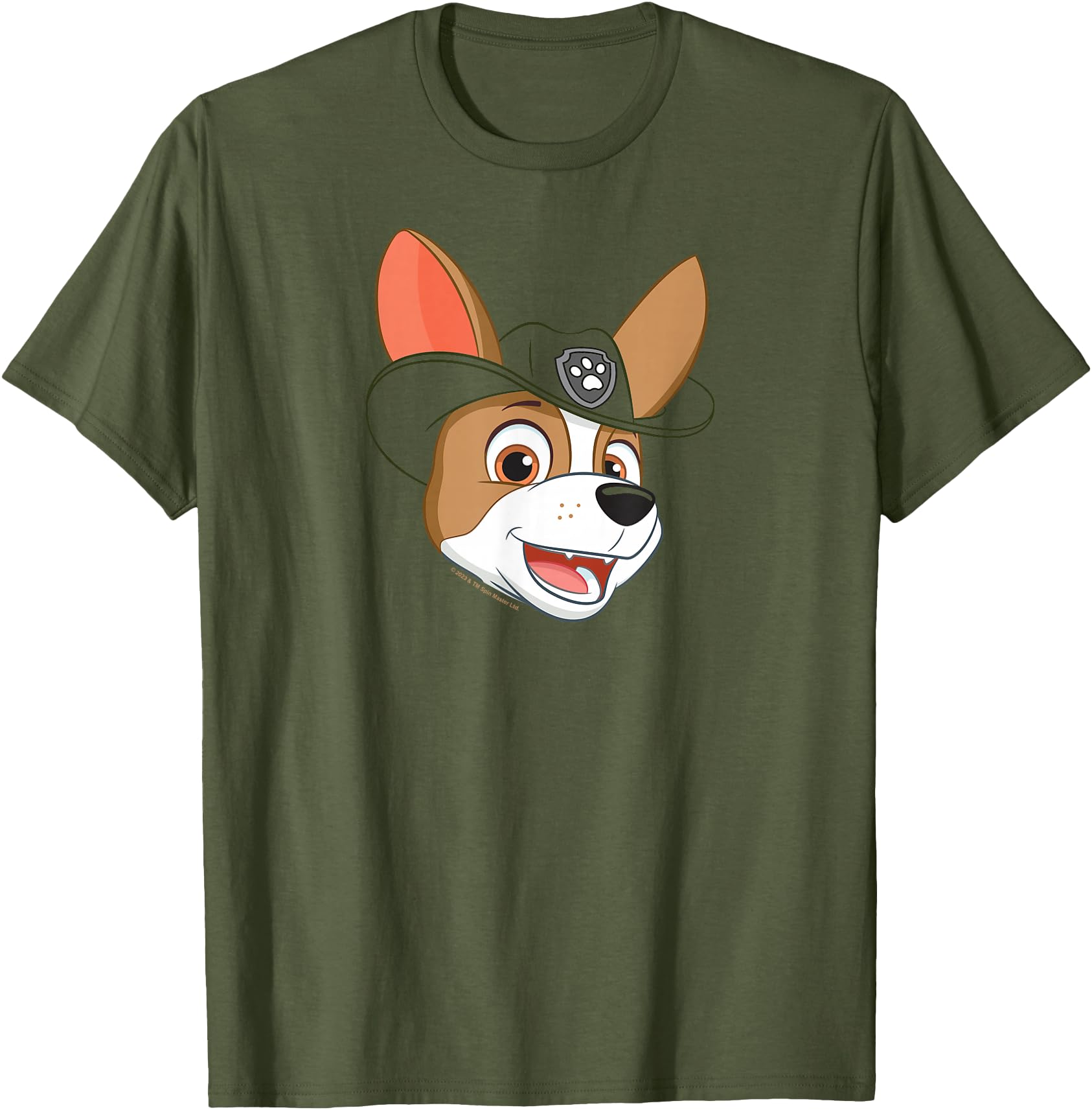 Paw Patrol Paw Patrol Tracker Grin T-Shirt - Minimalist Print for Adults - T-Shirt, Sweatshirt, Hoodie