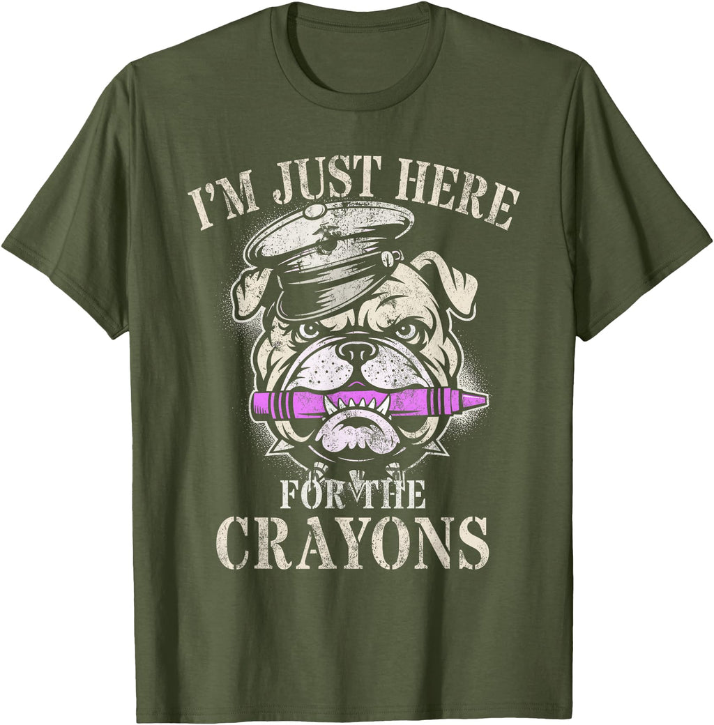 Original Grunt I M Just Here Crayons T-Shirt - Custom Art Print Unisex - T-Shirt, Sweatshirt, Hoodie