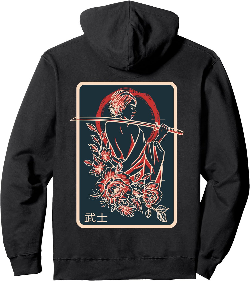 Japanese Female Samurai Ancient T-Shirt - Aesthetic Graphic for Adults - T-Shirt, Sweatshirt, Hoodie