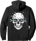 Mechanic Skull Wrench Mechanic Back Hoodie - Minimalist Print Unisex - T-Shirt, Sweatshirt, Hoodie