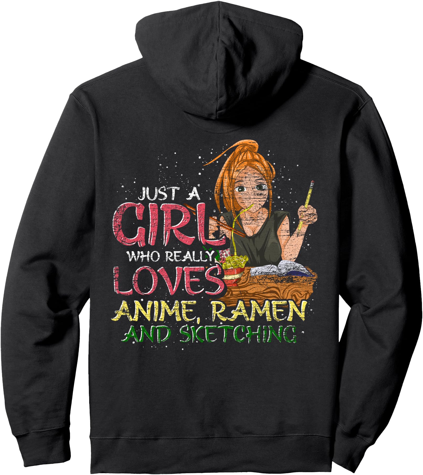 Sketching Anime Kawaii Ramen Anime Sweatshirt - Unique Graphic Men Women - T-Shirt, Sweatshirt, Hoodie