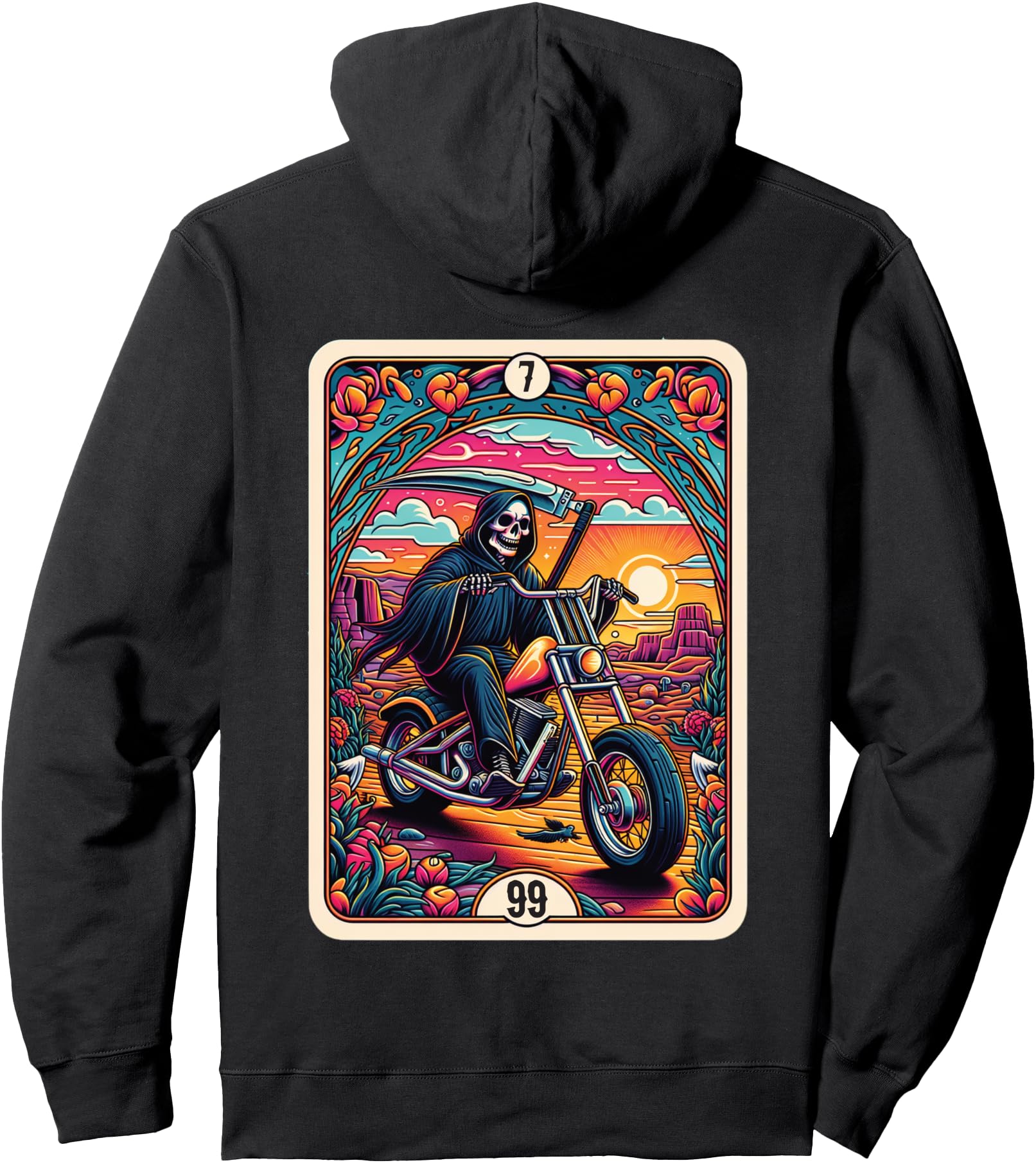 Handcrafted Grim Reaper Death Riding Sweatshirt - Novelty Apparel Unisex - T-Shirt, Sweatshirt, Hoodie