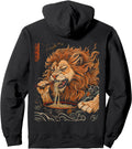 Japanese Art Lion Animal Eating T-Shirt - Casual Everyday Wear for Adults - T-Shirt, Sweatshirt, Hoodie