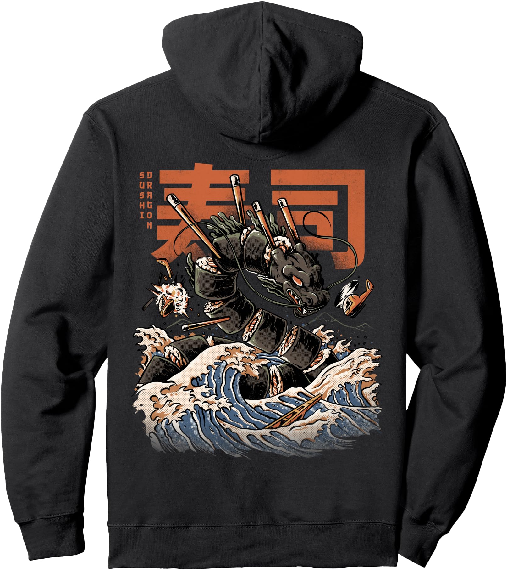 Handcrafted Great Sushi Dragon Sweatshirt - Trendy Graphic Men Women - T-Shirt, Sweatshirt, Hoodie