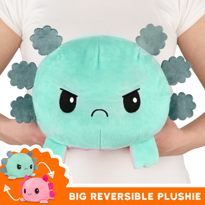 TeeTurtle Big Reversible Axolotl Plushie (Aqua Pink) - Adult & Kids T-Shirts, Sweatshirts & Hoodies apparel design preview 1