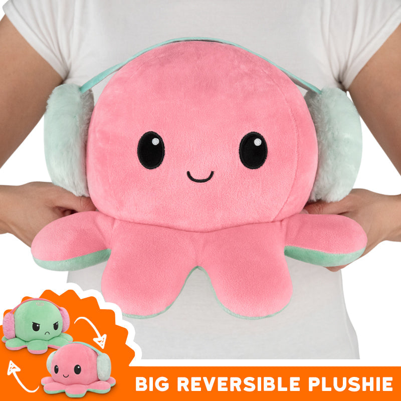 TeeTurtle Big Reversible Octopus Plushie (Earmuffs) - Adult & Kids T-Shirts, Sweatshirts & Hoodies apparel design preview 1