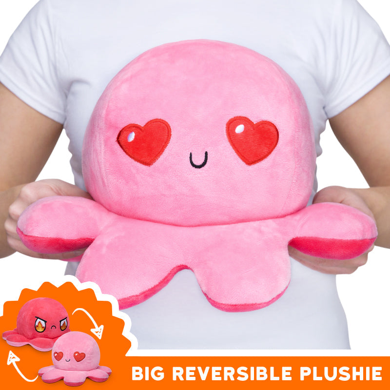 TeeTurtle Big Reversible Octopus Plushie (Red Pink) - Adult & Kids T-Shirts, Sweatshirts & Hoodies apparel design preview 1