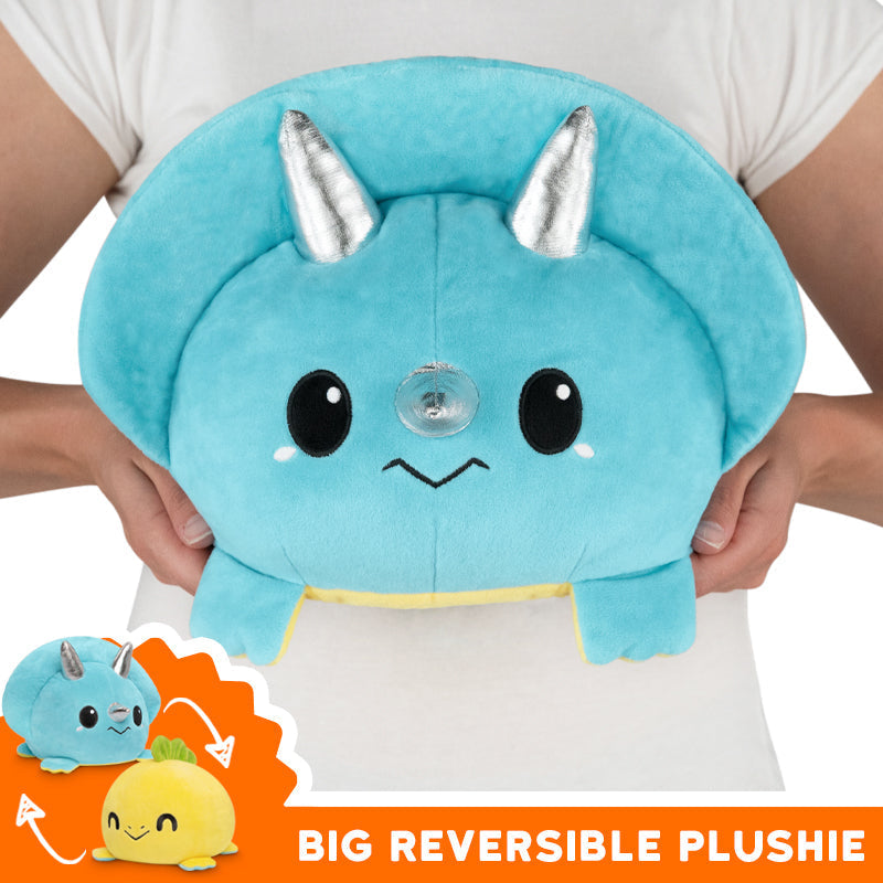 TeeTurtle Big Reversible Triceratops Stego Plushie - Adult & Kids T-Shirts, Sweatshirts & Hoodies apparel design preview 1