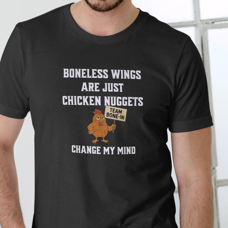 BONELESS WINGS ARE JUST CHICKEN NUGGETS Cotton - Adult & Kids T-Shirts, Sweatshirts & Hoodies apparel design preview 1