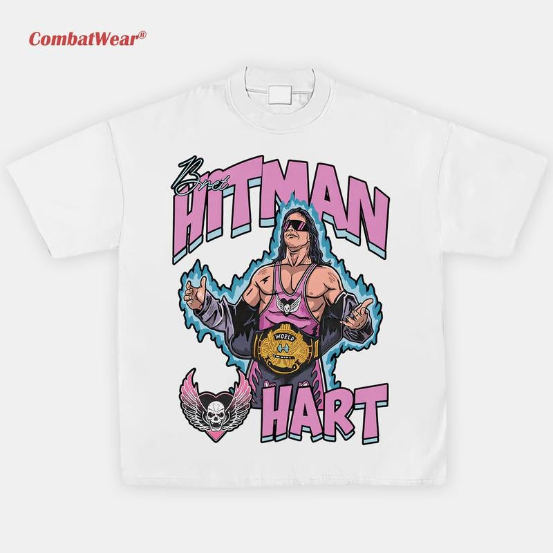 BRET HITMAN HART Wrestling 2025 Wrestler Sports - Adult & Kids T-Shirts, Sweatshirts & Hoodies apparel design preview 1