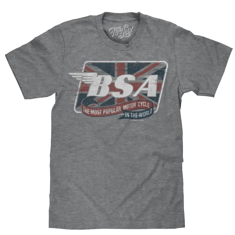 BSA Motorcycles Union Jack Gray - Adult & Kids T-Shirts, Sweatshirts & Hoodies apparel design preview 1
