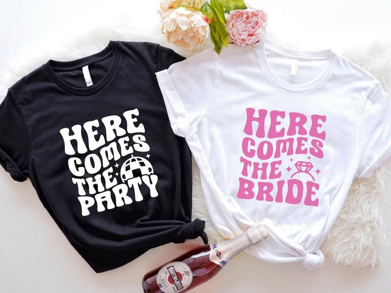 Bachelorette Tour Here Comes Bride Party Matching - Adult & Kids T-Shirts, Sweatshirts & Hoodies apparel design preview 1
