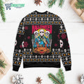 Jason, skeleton and pumpkin halloween 3D Christmas Sweater - Holiday Gift product image 2