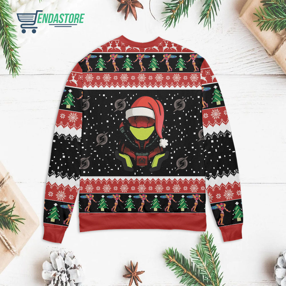 Santa Samus Aran Metroid 3D Christmas Sweater - Holiday Gift product image 2