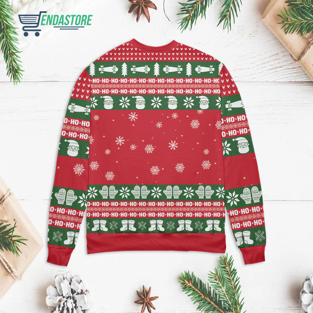 Santa Claus skateboard 3D Christmas Sweater - Holiday Gift product image 2