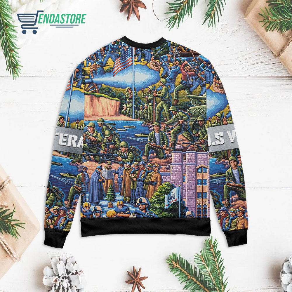 US Veteran memory 3D Christmas Sweater - Holiday Gift product image 2