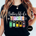 Back School Battery Life Teacher Funny - Adult & Kids T-Shirts, Sweatshirts & Hoodies apparel design preview 1