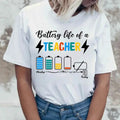Back School Battery Life Teacher Funny Custom - Adult & Kids T-Shirts, Sweatshirts & Hoodies apparel design preview 1