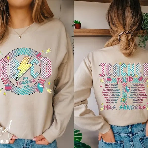 Back School Tour Personalized ABCD Teacher - Adult & Kids T-Shirts, Sweatshirts & Hoodies apparel design preview 1
