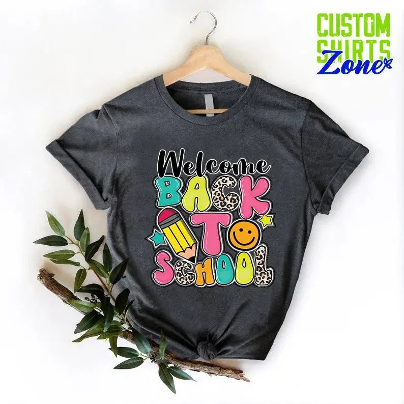 Back School Welcome Teacher Kindergarten - Adult & Kids T-Shirts, Sweatshirts & Hoodies apparel design preview 1