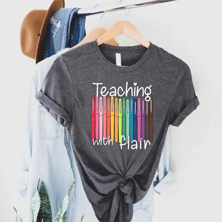 Back School First Day Funny Teacher Teaching Flair - Adult & Kids T-Shirts, Sweatshirts & Hoodies apparel design preview 1