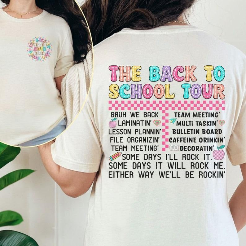 Back School Teacher Tour Concert Elementary Middle - Adult & Kids T-Shirts, Sweatshirts & Hoodies apparel design preview 1