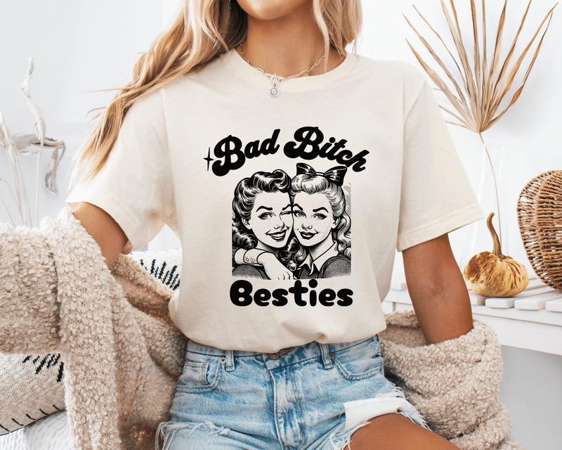 Bad B*Tch Bestie Best Friend Short Sleeve - Adult & Kids T-Shirts, Sweatshirts & Hoodies apparel design preview 1