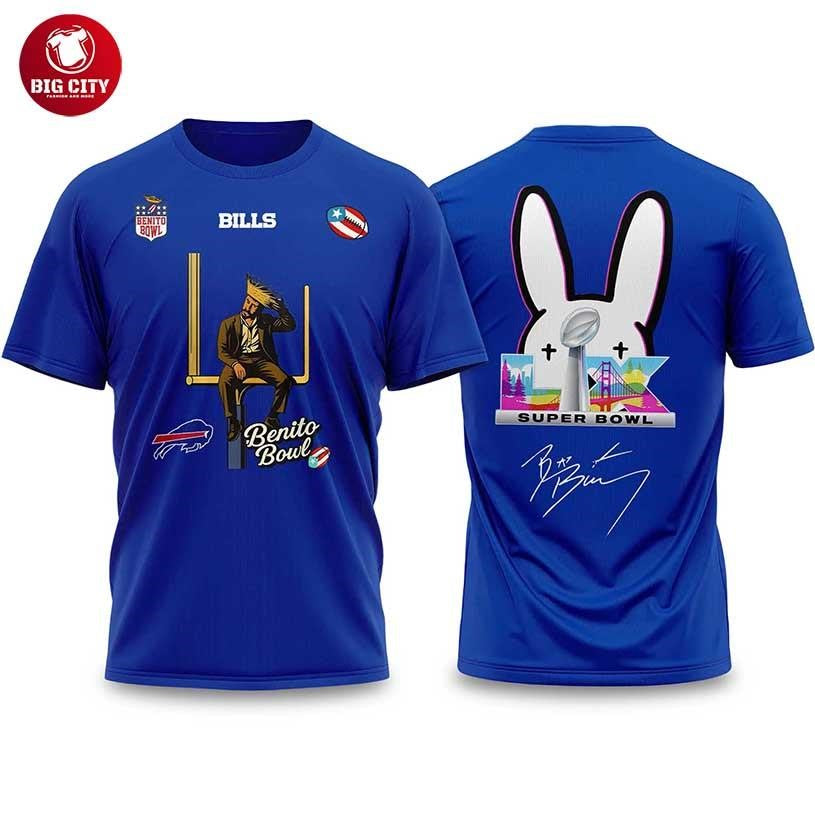 Bad Bunny 2026 Bills Bowl LX Halftime Show Two Sided - Adult & Kids T-Shirts, Sweatshirts & Hoodies apparel design preview 1